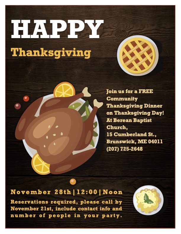 Free Thanksgiving Dinner