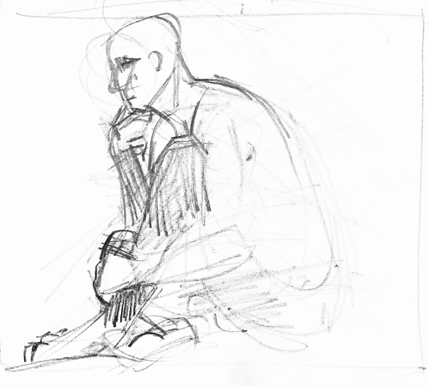 Sketch of man sitting